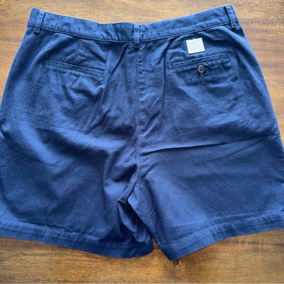 Lauren Ralph Lauren Shorts 14P Navy Chino 100% Cotton Flat Front Petite - Picture 5 of 9